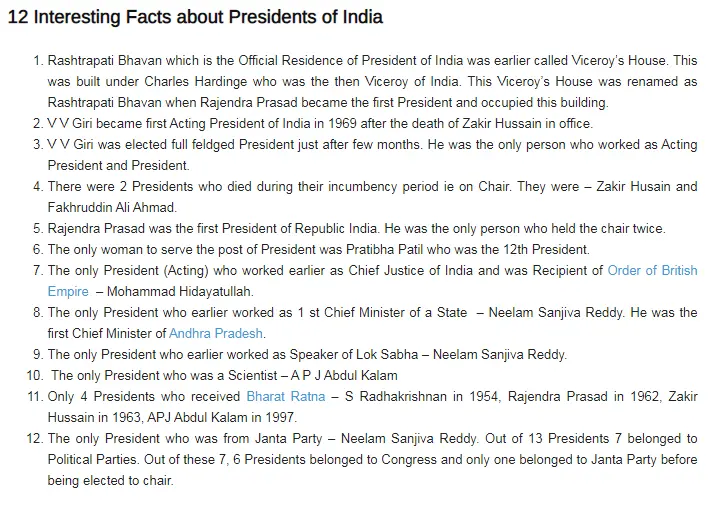 Interesting fact about president of india