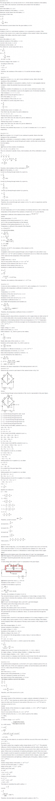 NCERT Solutions for Class 12 Physics Chapter 3 Current Electricity