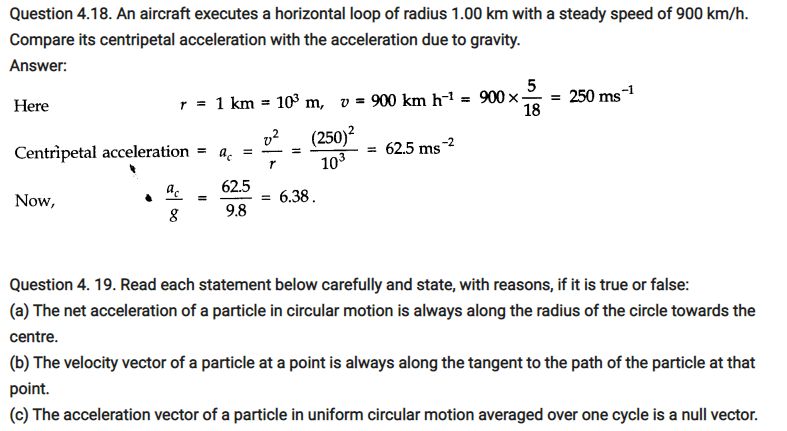 class eleven physics motion in a plane notes