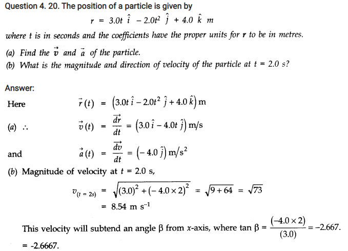 class eleven physics motion in a plane notes