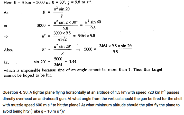 class eleven physics motion in a plane notes