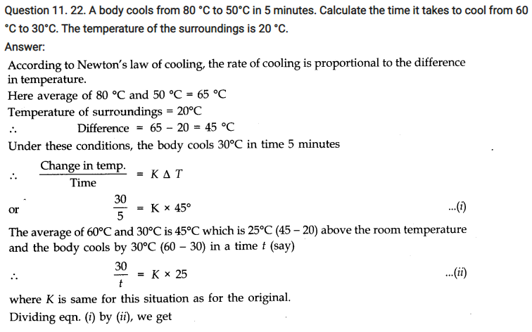 Thermal Properties of Matter Notes and NCERT Solution for class 11th