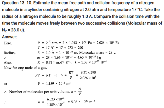 Class 11 Physics Chapter 13 Kinetic Theory Notes & NCERT Solution
