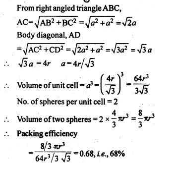 The Solid State NCERT Solution Class 12th Chemistry