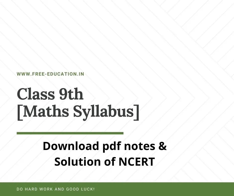 class 9th Maths syllabus