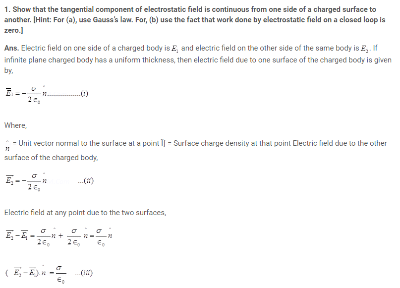 electrostatic potential and capacitance important question