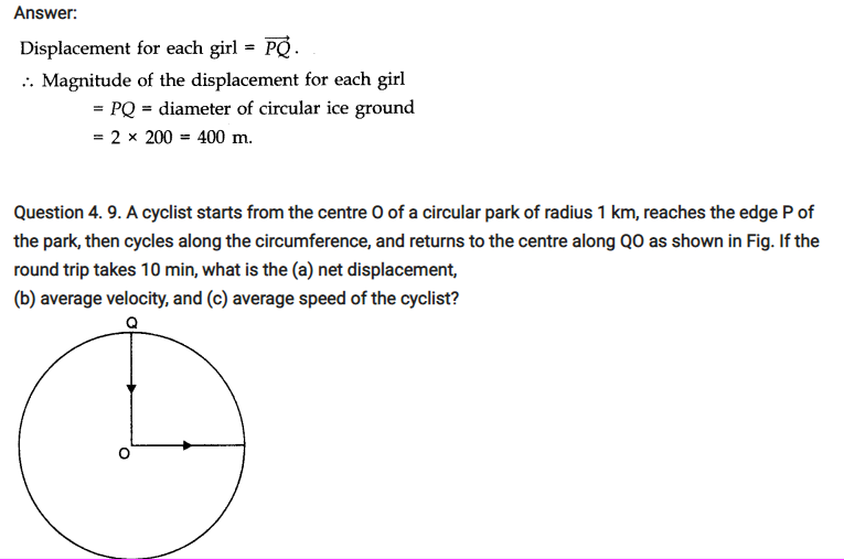 class eleven physics motion in a plane notes